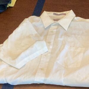 Lightweight white on white pinstripe button up